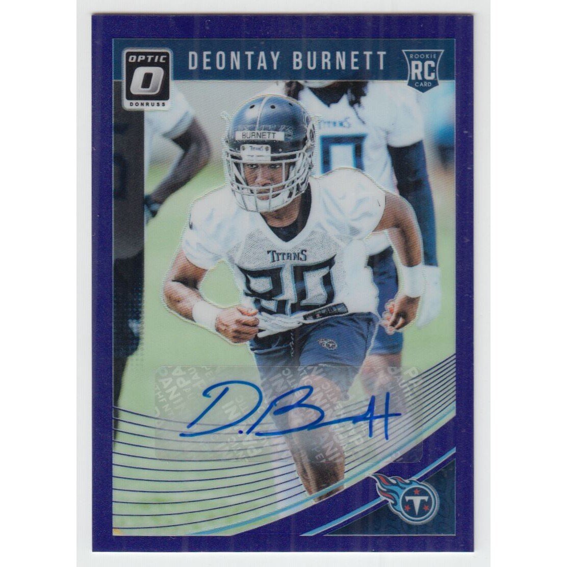 2018 Donruss Optic Rookie Autographs Purple #144 Deontay Burnett. rookie card picture