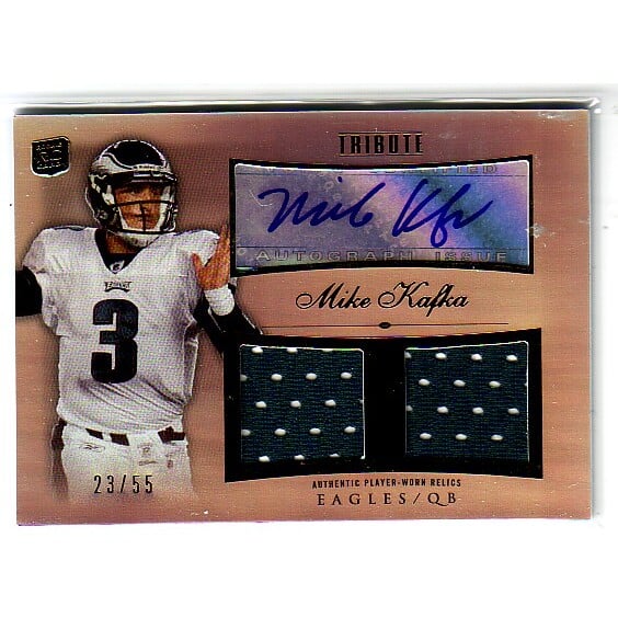 2010 Topps Tribute Autographed Dual Relics #ADRMKA Mike Kafka/55. rookie card picture