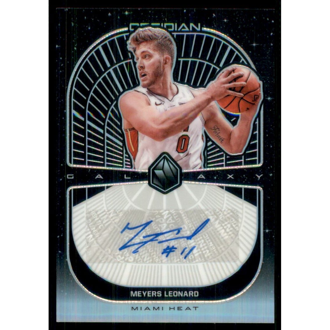 2019-20 Panini Obsidian Galaxy Autographs #22 Meyers Leonard/99. rookie card picture