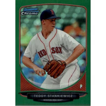2013 Bowman Chrome Draft Draft Picks Green Refractors #BDPP22 Teddy Stankiewicz