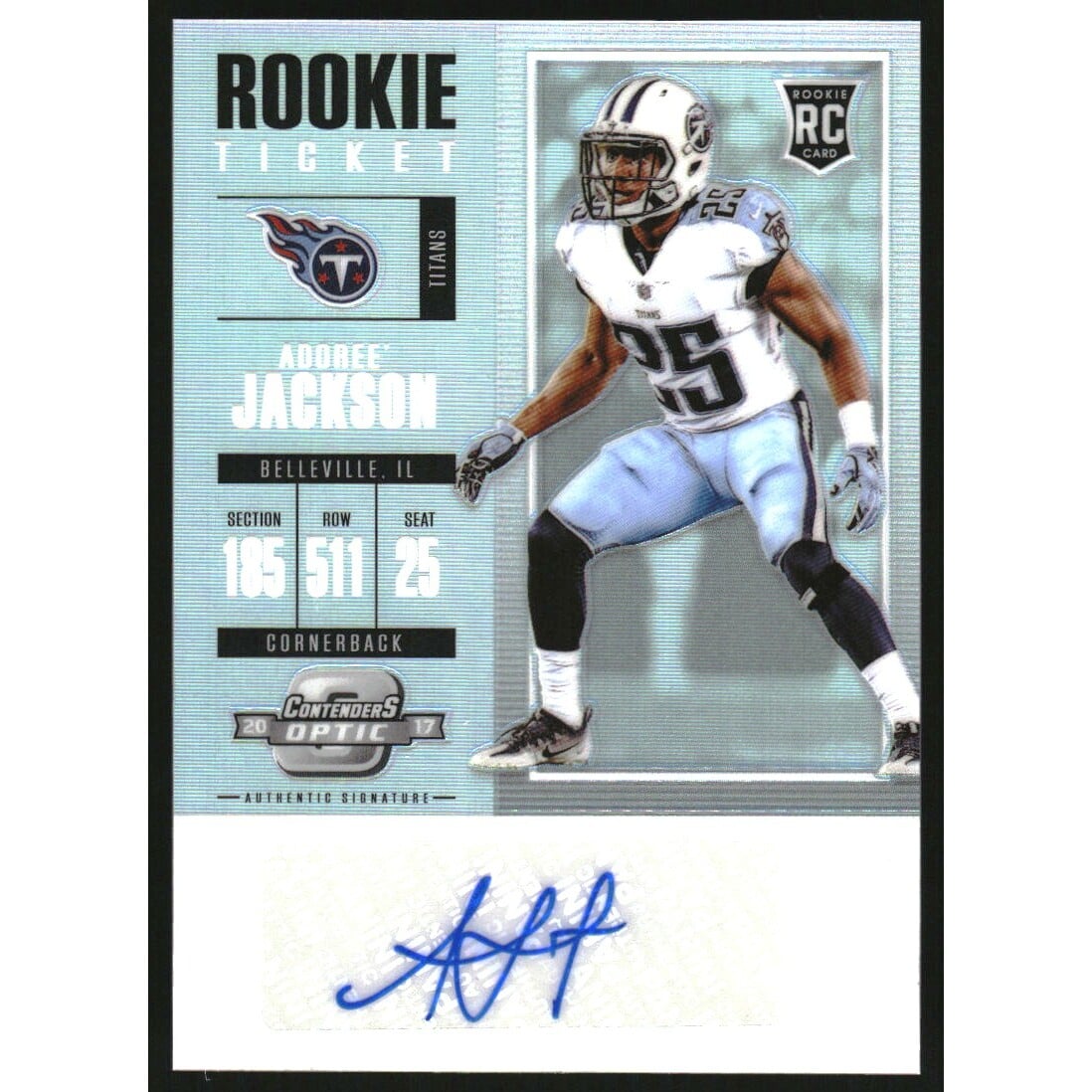 2017 Panini Contenders Optic #157 Adoree' Jackson AU RC EXCH. rookie card picture