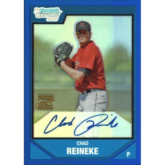 2007 Bowman Chrome Prospects Blue Refractors #BC242 Chad Reineke AU