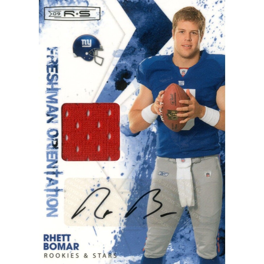 2009 Donruss Rookies and Stars Freshman Orientation Materials Jerseys Autographs #33 Rhett Bomar/100. rookie card picture