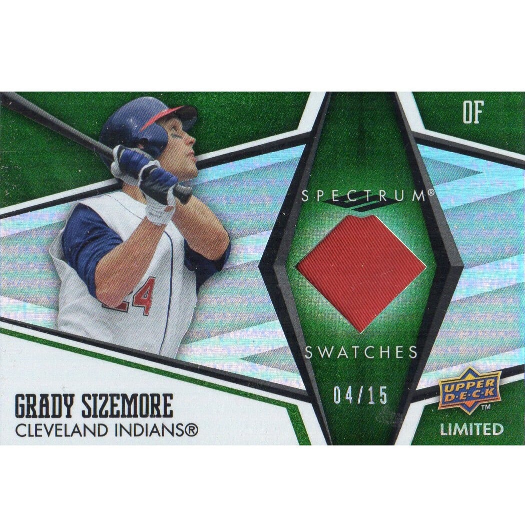 2008 Upper Deck Spectrum Spectrum Swatches Green Patch #GS Grady Sizemore. rookie card picture
