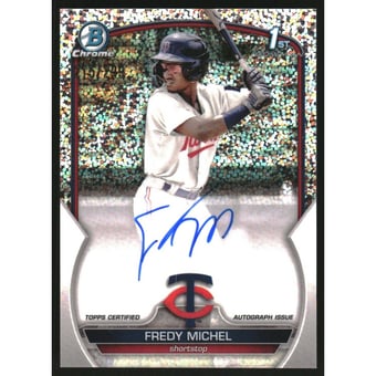 2023 Bowman Chrome Prospect Autographs Speckle Refractors #CPAFM Fredy Michel