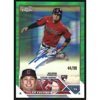 2023 Topps Chrome Rookie Autographs Green Refractors #RATF Tyler Freeman