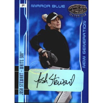 2003 Leaf Certified Materials Mirror Blue Autographs #244 Josh Stewart NG/50