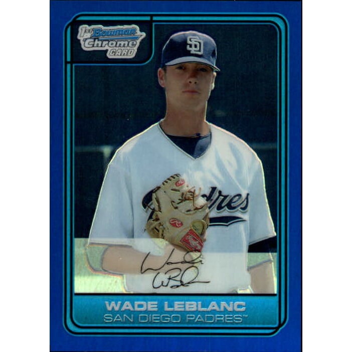 2006 Bowman Chrome Draft Draft Picks Blue Refractors #11 Wade Leblanc. rookie card picture