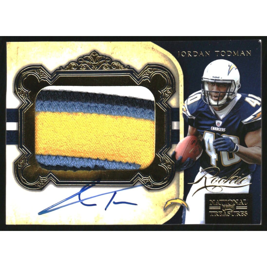2011 Playoff National Treasures Rookie Signature Material Gold #324 Jordan Todman