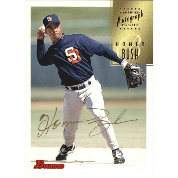 1997 Bowman Certified Gold Ink Autographs #CA10 Homer Bush. rookie card picture