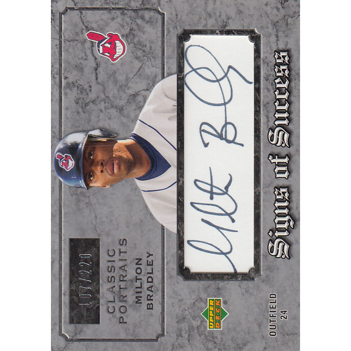 2003 Upper Deck Classic Portraits Signs of Success #MI Milton Bradley/220. rookie card picture