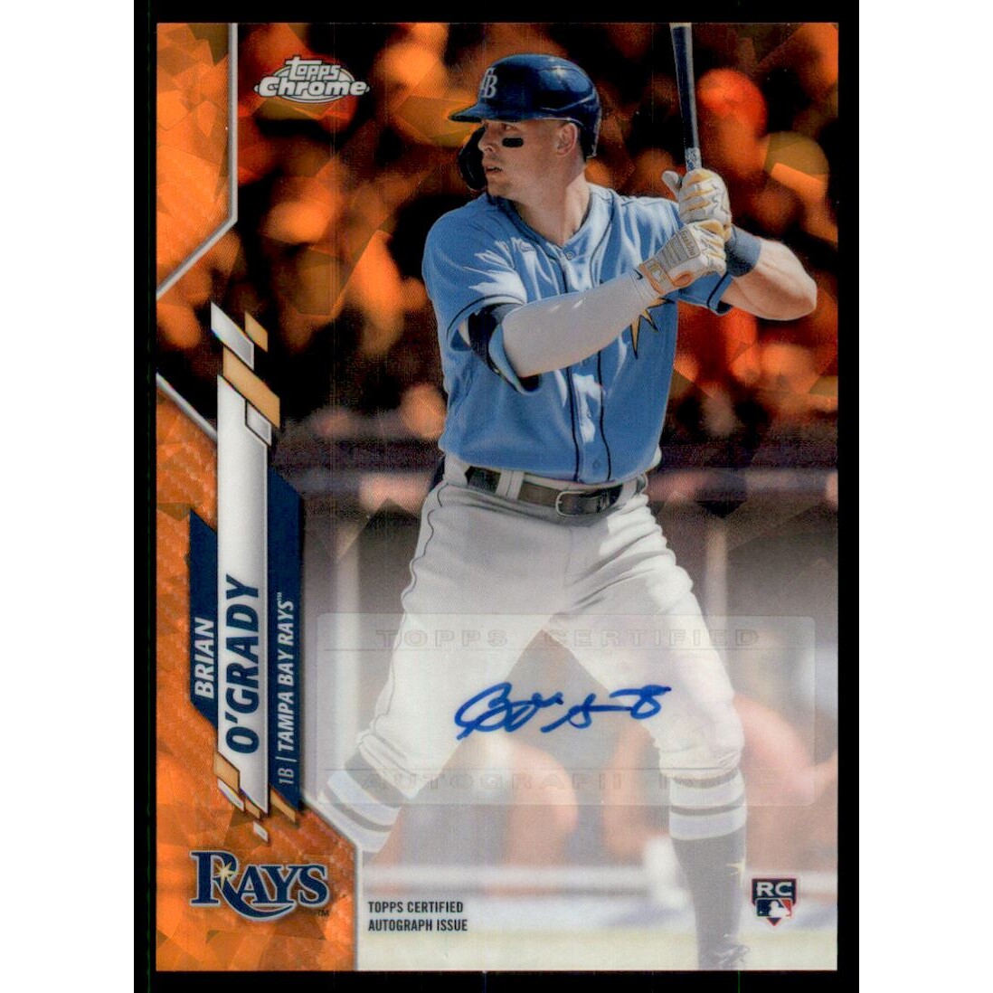 2020 Topps Chrome Update Sapphire Rookie Autographs Orange Refractors #RABO Brian O'Grady. rookie card picture