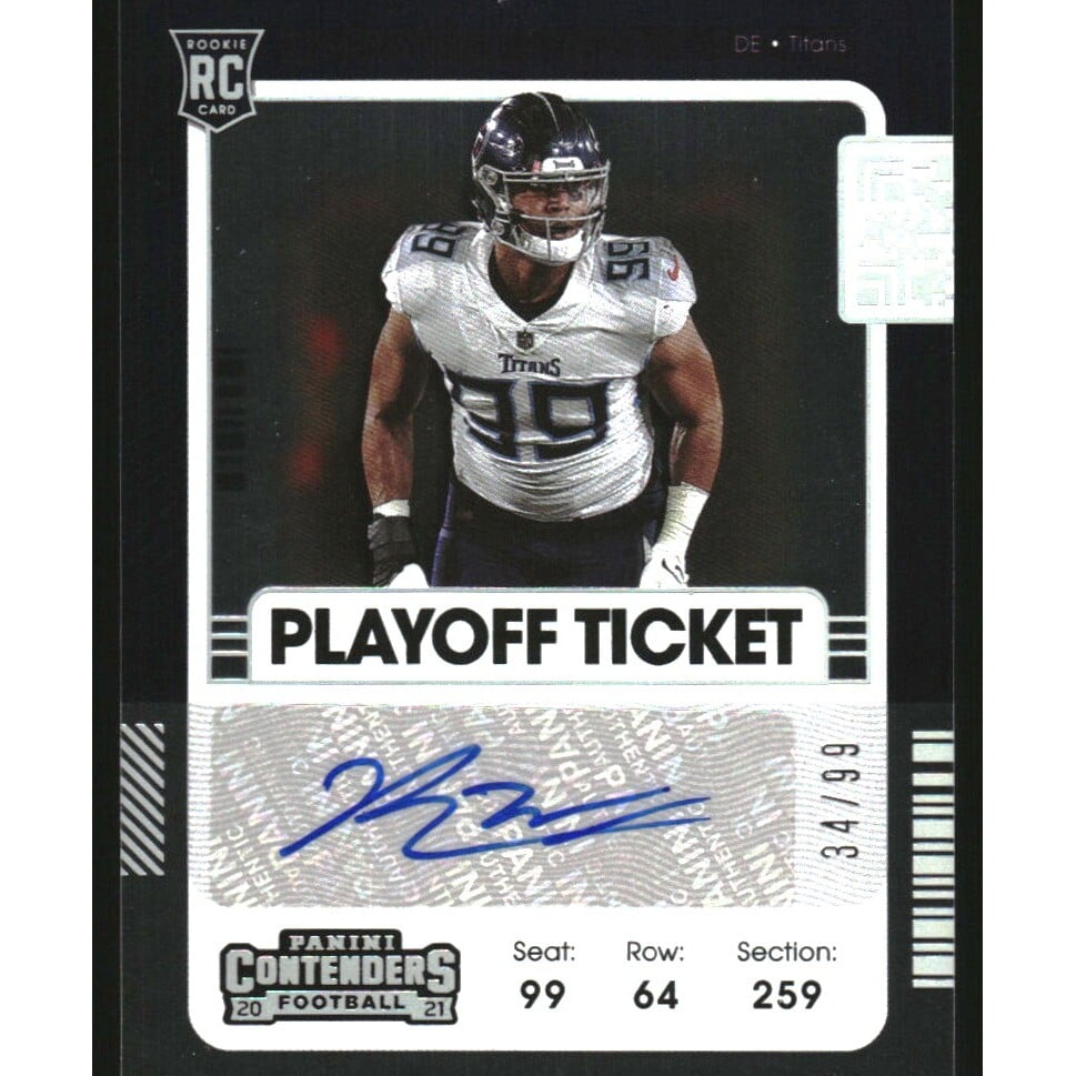 2021 Panini Contenders Playoff Ticket #209A Rashad Weaver AU. rookie card picture