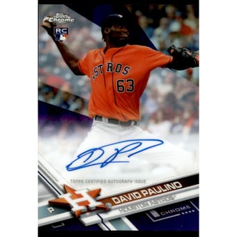2017 Topps Chrome Rookie Autographs Purple Refractors #RADP David Paulino