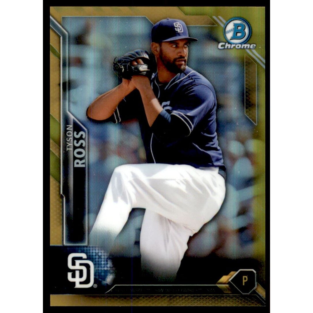 2016 Bowman Chrome Gold Refractors #42 Tyson Ross. rookie card picture