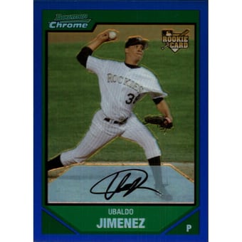 2007 Bowman Chrome Blue Refractors #206 Ubaldo Jimenez