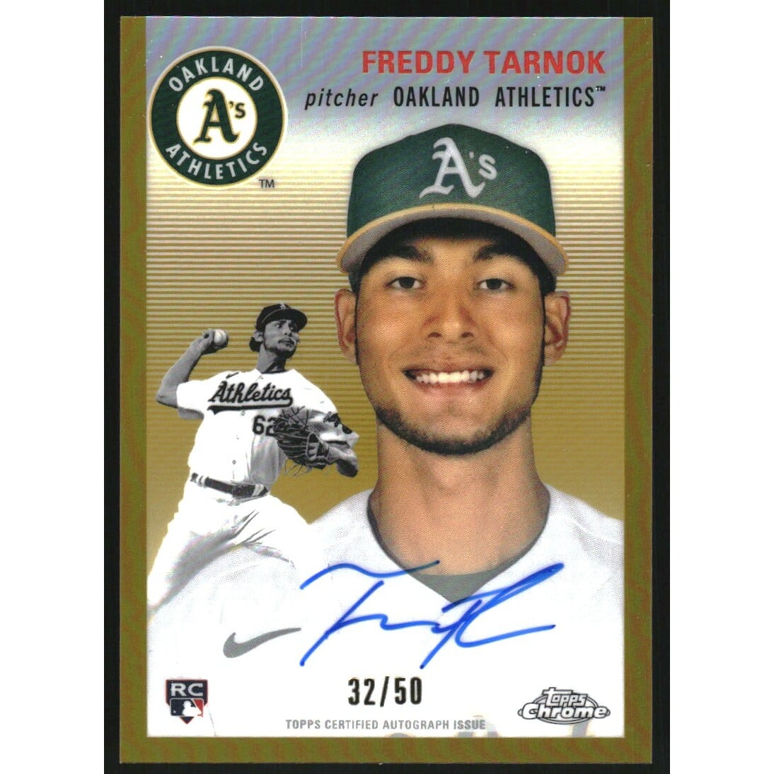 2023 Topps Chrome Platinum Anniversary Autographs Gold Refractors #CPAFTA Freddy Tarnok. rookie card picture