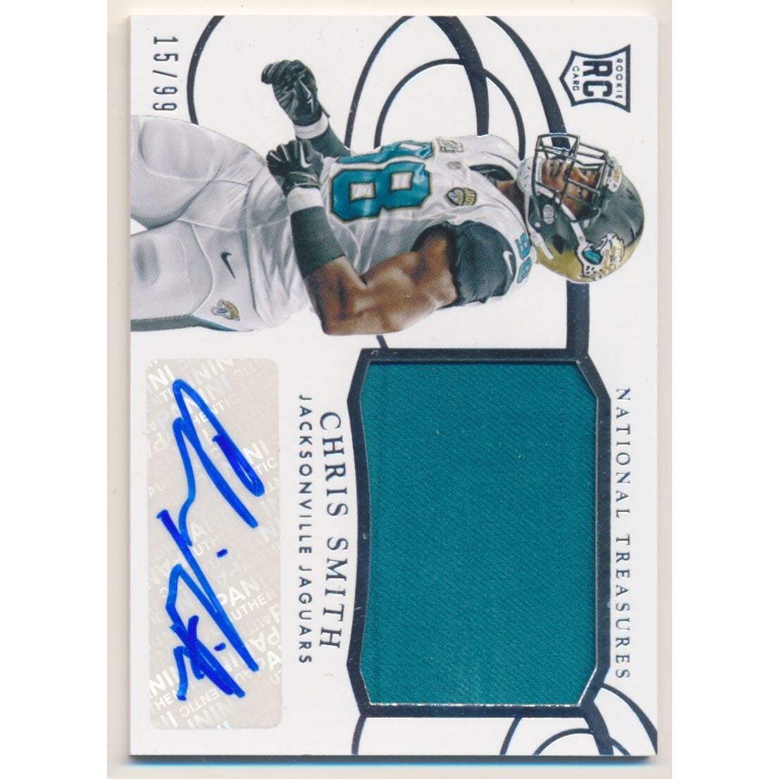 2014 Panini National Treasures #263 Chris Smith JSY AU RC. rookie card picture