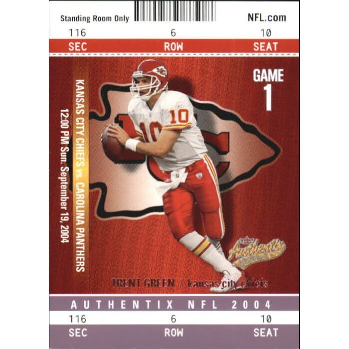 2004 Fleer Authentix Standing Room Only Purple #68 Trent Green. rookie card picture