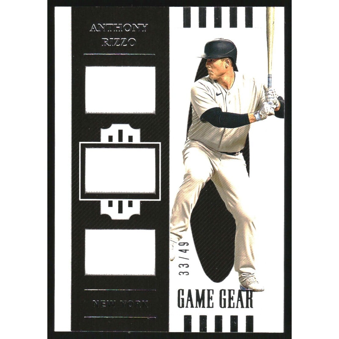 2021 Panini National Treasures Game Gear Triple Materials #6 Anthony Rizzo/49. rookie card picture