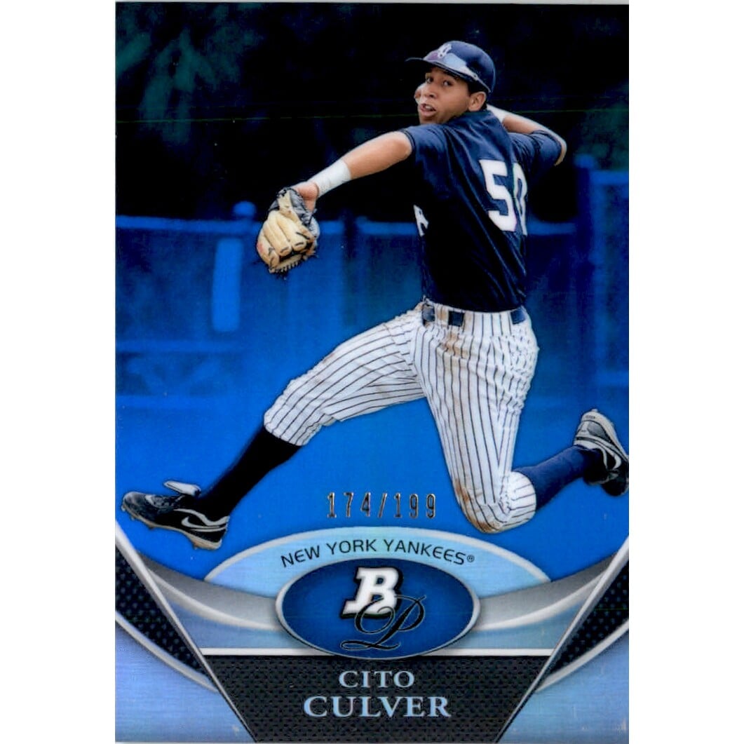 2011 Bowman Platinum Prospects Blue Refractors #BPP37 Cito Culver. rookie card picture