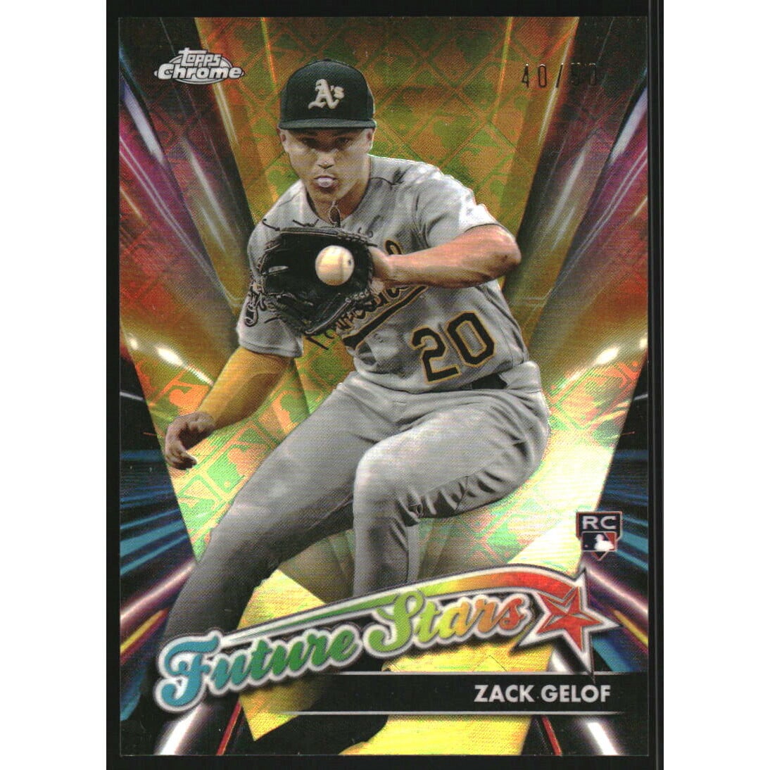 2024 Topps Chrome Logofractor Future Stars Gold Refractors #FSLE14 Zack Gelof. rookie card picture