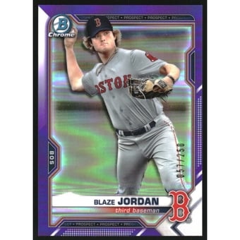 2021 Bowman Chrome Prospects Purple Refractors #BCP195 Blaze Jordan