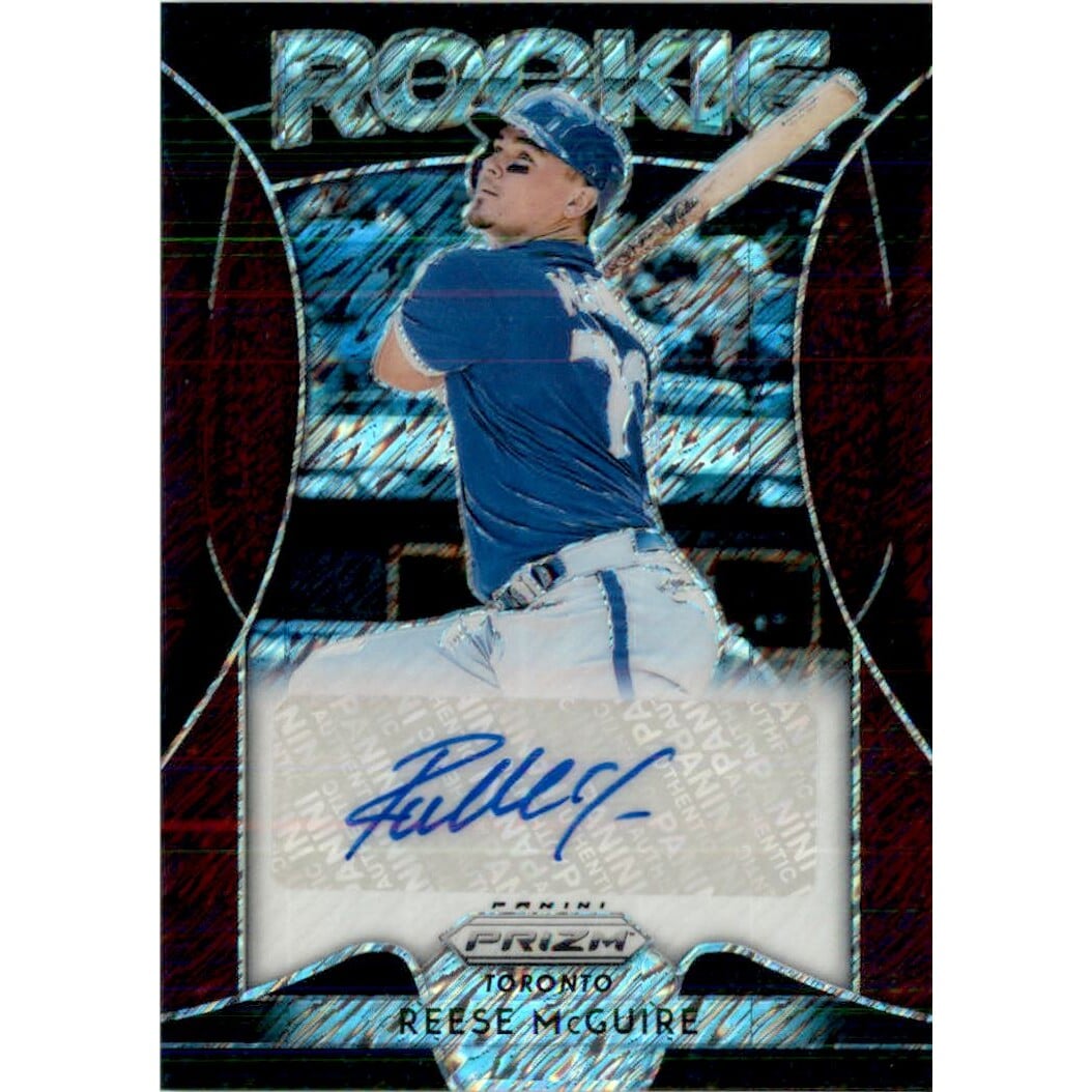 2019 Panini Prizm Rookie Autographs Prizms Burgandy Shimmer #16 Reese McGuire/25. rookie card picture