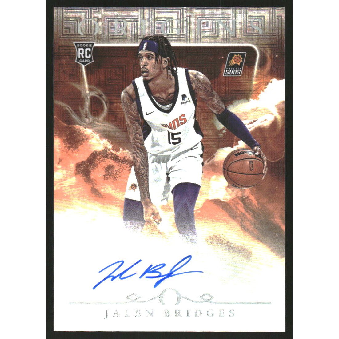 2024-25 Panini Origins Rookie Autographs Tessellated #32 Jalen Bridges. rookie card picture