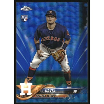 2018 Topps Chrome Blue Wave Refractors #177 J.D. Davis