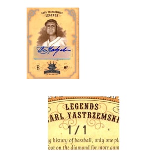2004 Diamond Kings DK Signatures Silver Sepia #161 Carl Yastrzemski LGD/1