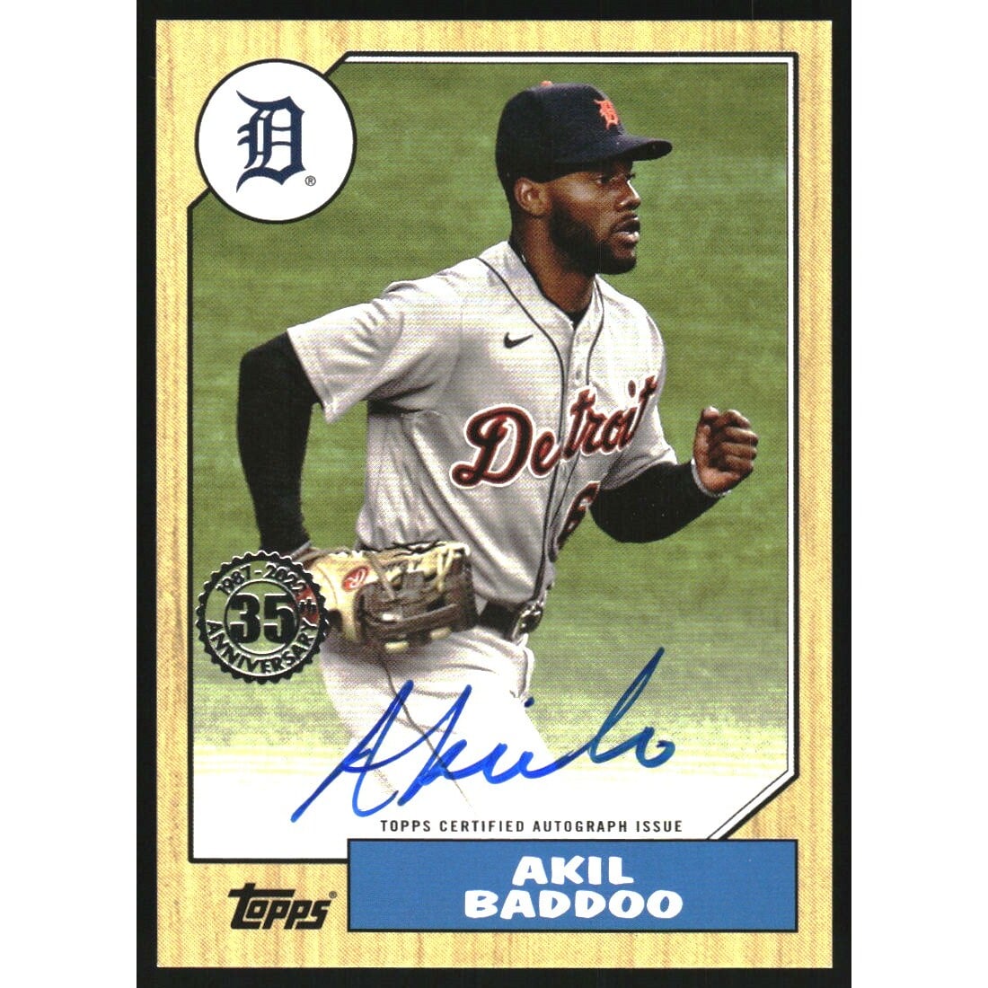 2022 Topps '87 Topps Autographs #87BAABA Akil Baddoo S2. rookie card picture
