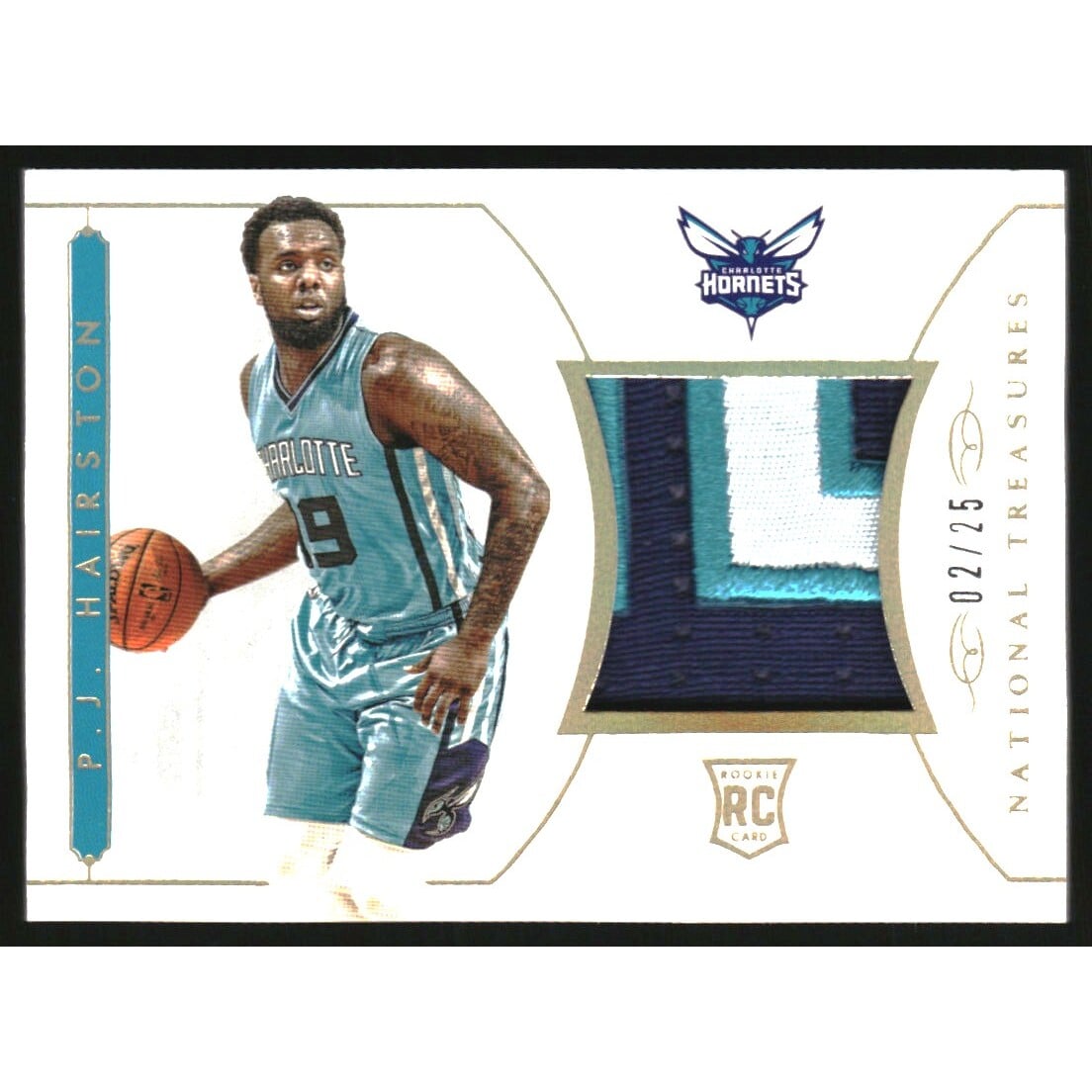 2014-15 Panini National Treasures NBA Rookie Materials Prime #RMPH P.J. Hairston/25. rookie card picture