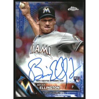 2016 Topps Chrome Rookie Autographs Blue Refractors #RABE Brian Ellington