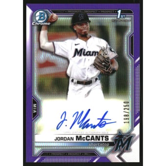 2021 Bowman Chrome Draft Autographs Purple Refractors #CDAJMC Jordan McCants