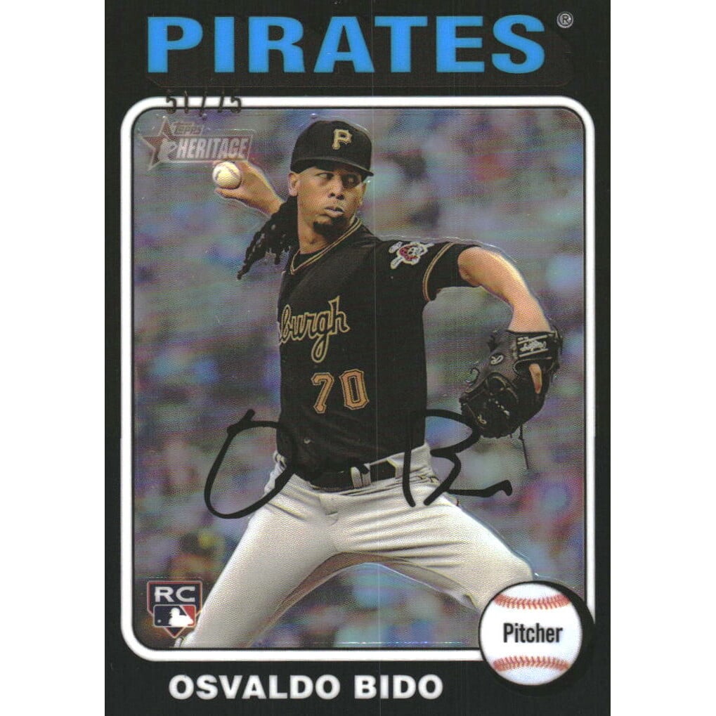 2024 Topps Heritage Chrome Black Refractors #496 Osvaldo Bido HN. rookie card picture