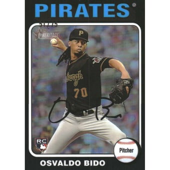 2024 Topps Heritage Chrome Black Refractors #496 Osvaldo Bido HN