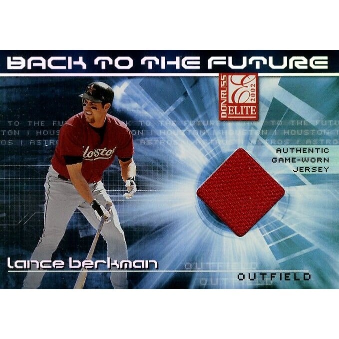 2002 Donruss Elite Back to the Future Threads #3 Jeff Bagwell Jsy/Lance Berkman Jsy. rookie card picture