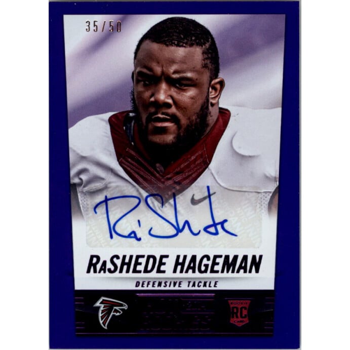 2014 Panini Hot Rookies Rookie Signatures Purple #414 Ra'Shede Hageman. rookie card picture