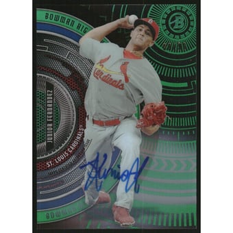 2017 Bowman High Tek Autographs Green Rainbow #BHTJF Junior Fernandez