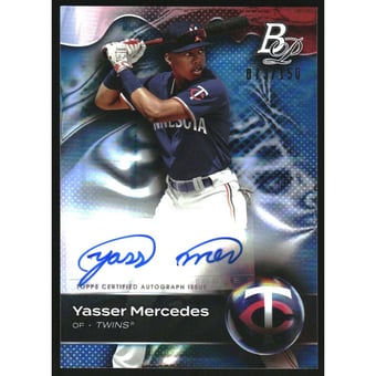 2023 Bowman Platinum Top Prospects Autographs Blue #TOP95 Yasser Mercedes