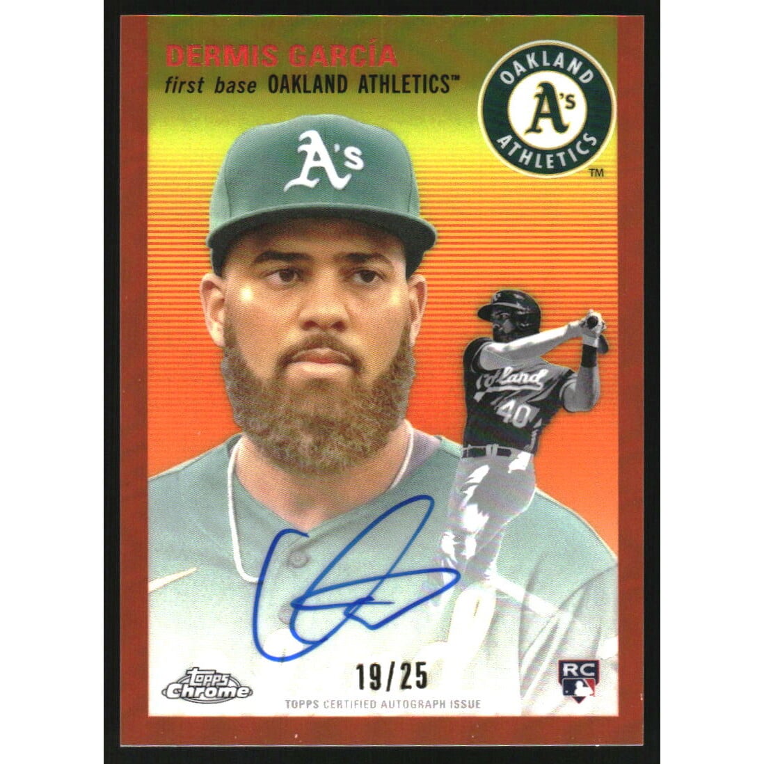 2023 Topps Chrome Platinum Anniversary Autographs Orange Refractors #CPADG Dermis Garcia. rookie card picture