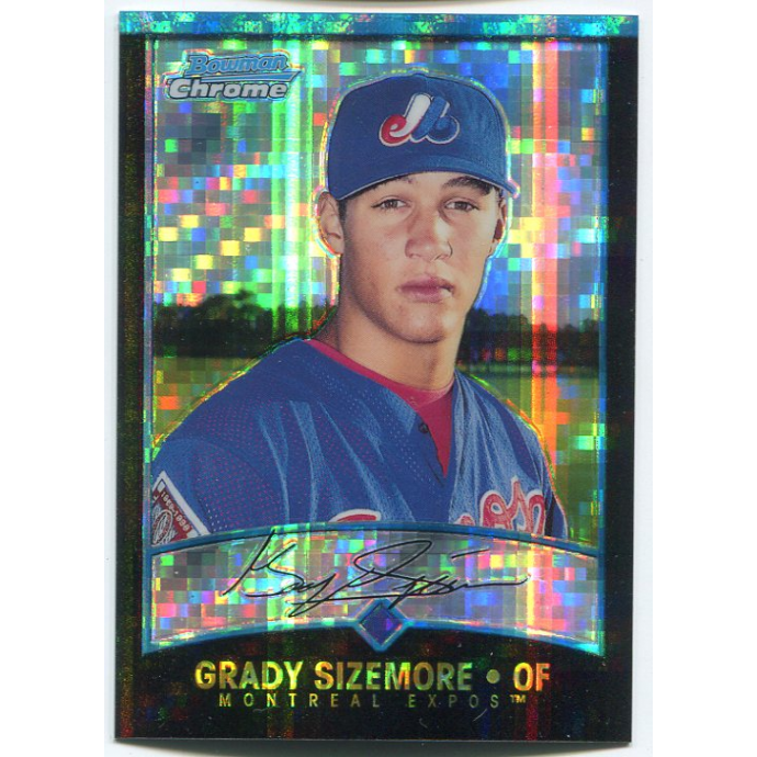 2001 Bowman Chrome X-Fractors #277 Grady Sizemore. rookie card picture