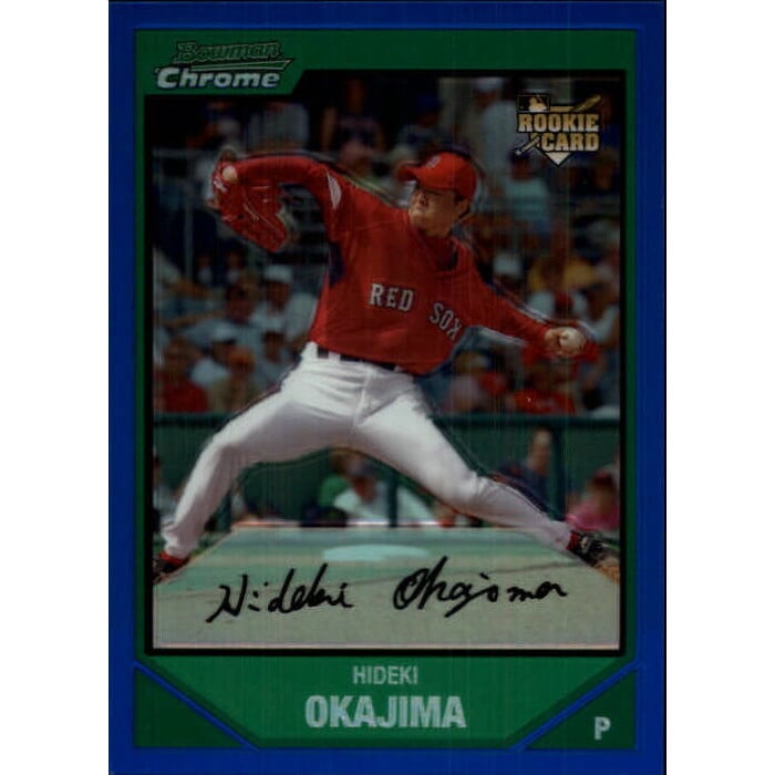 2007 Bowman Chrome Blue Refractors #219 Hideki Okajima. rookie card picture