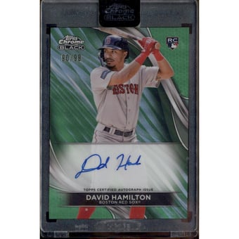 2024 Topps Chrome Black Autographs Green Refractors #CBADH David Hamilton