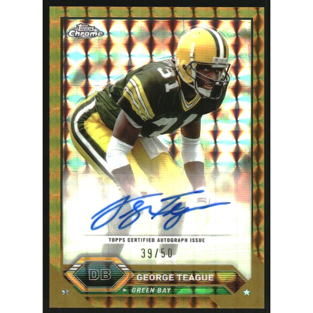 2023 Topps Composite Chrome Autographs Gold Geometric Refractors #TCAGT George Teague. rookie card picture