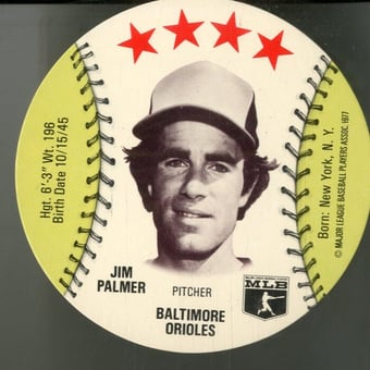 1977 Customized Discs #52 Jim Palmer