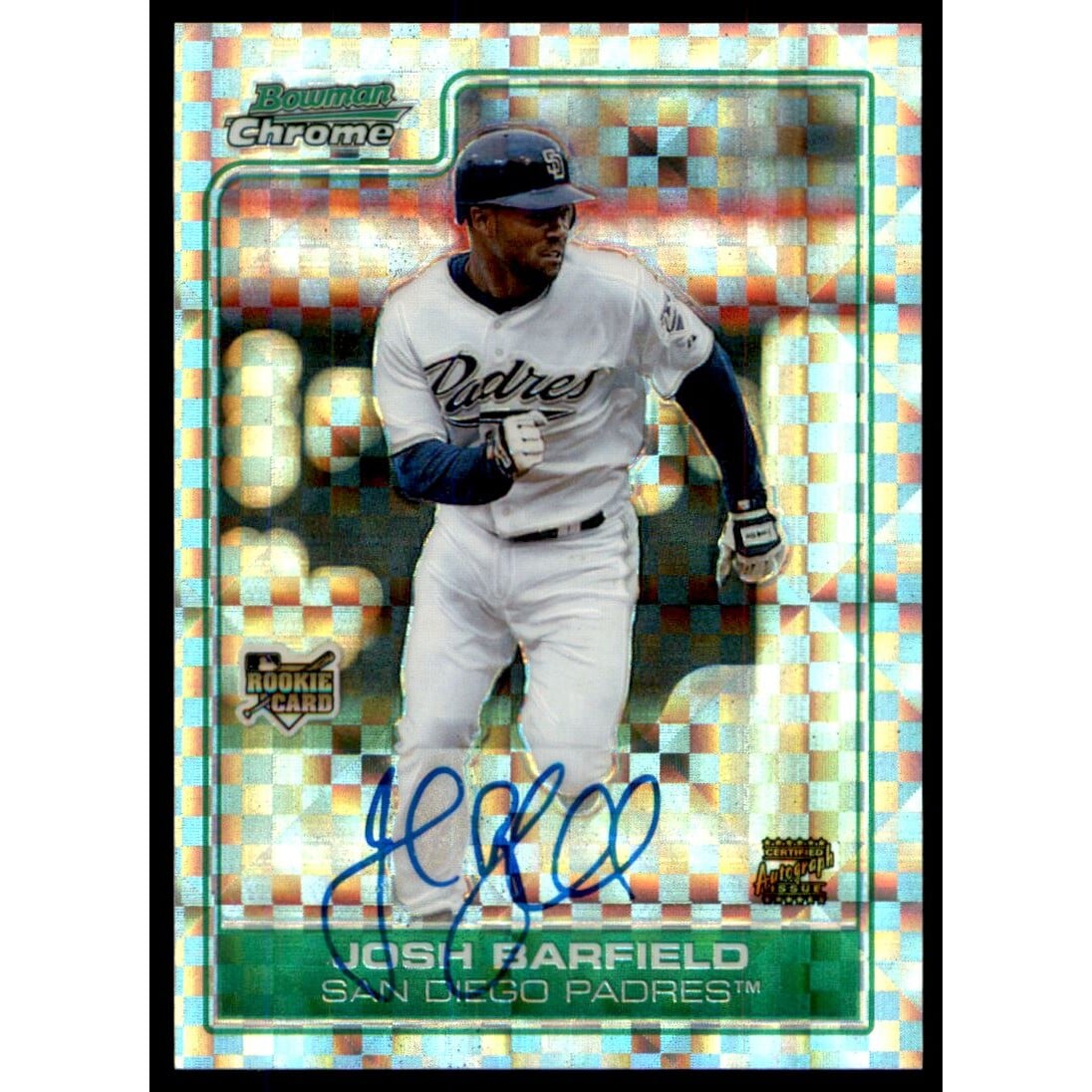 2006 Bowman Chrome X-Fractors #222 Josh Barfield AU. rookie card picture