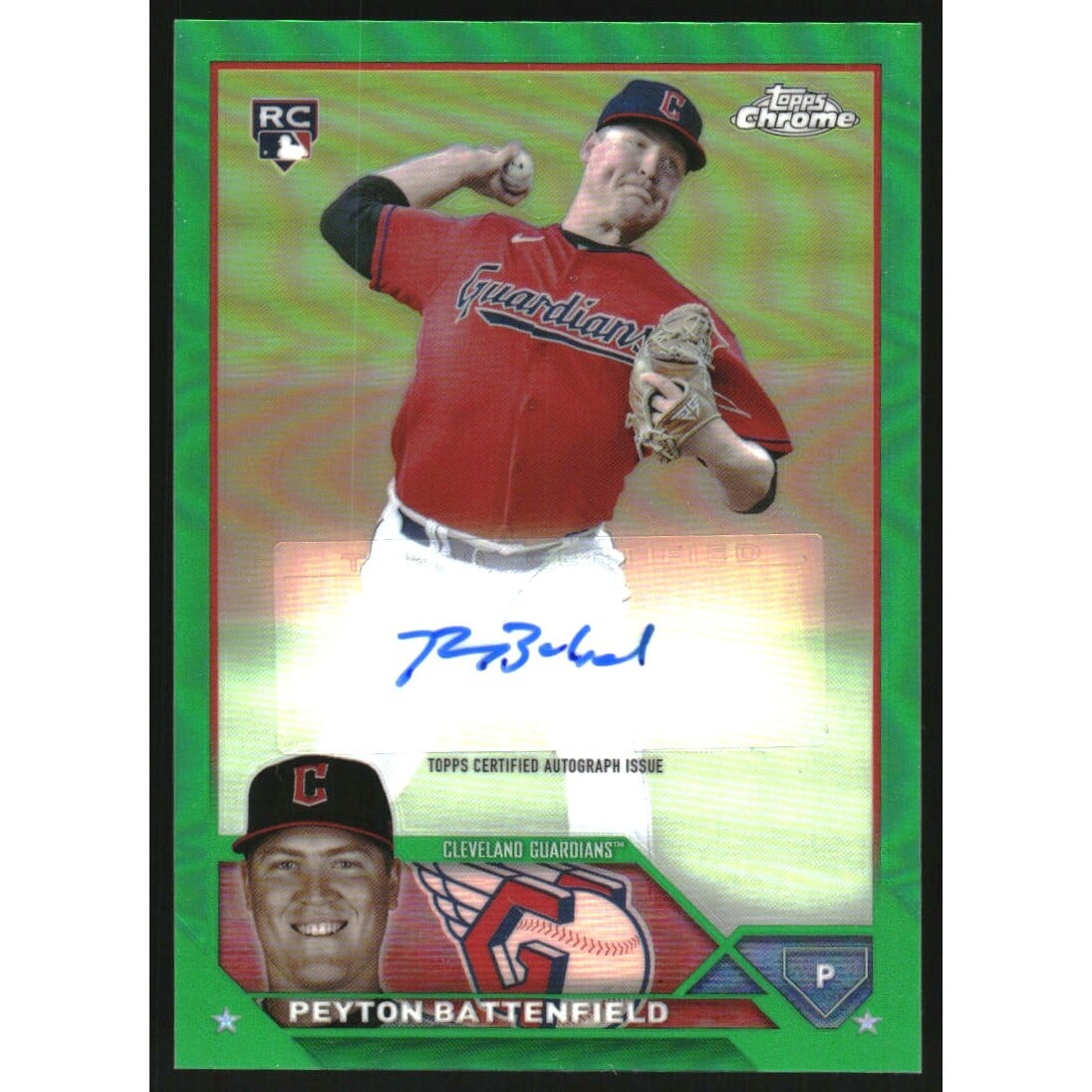 2023 Topps Chrome Update Autographs Green Refractors #ACPBA Peyton Battenfield. rookie card picture
