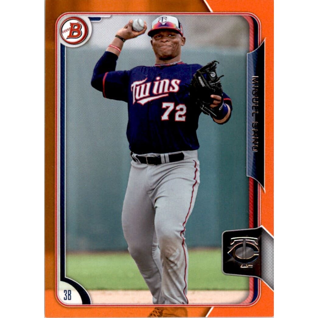 2015 Bowman Prospects Orange #BP33 Miguel Sano. rookie card picture